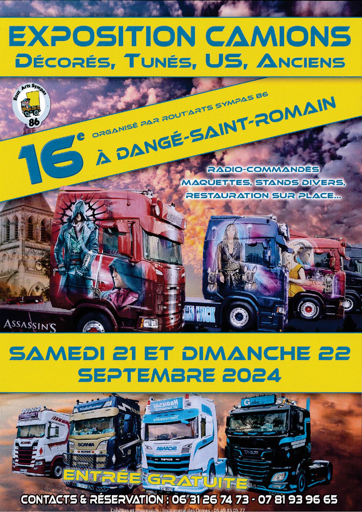 16ème Expo camions décorés, us, tunés... - le 21/09 - ROUT'ARTS SYMPAS 86 @ Places des Magnolias, du Chai, du Champ de Foire et Rue Jules Ferry