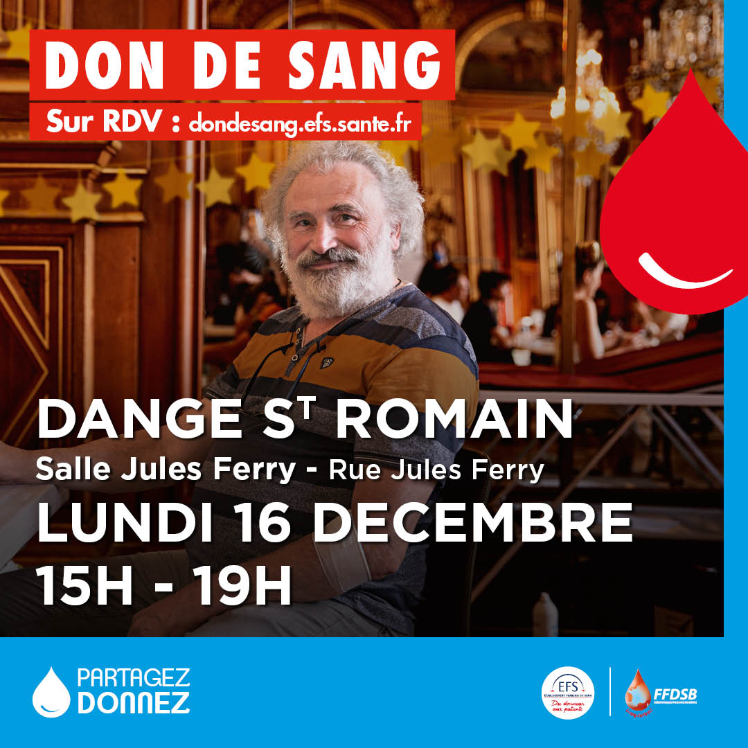 DON DU SANG LE 16/12 - AMICALE DES DONNEURS DE SANG @ SALLE JULES FERRY