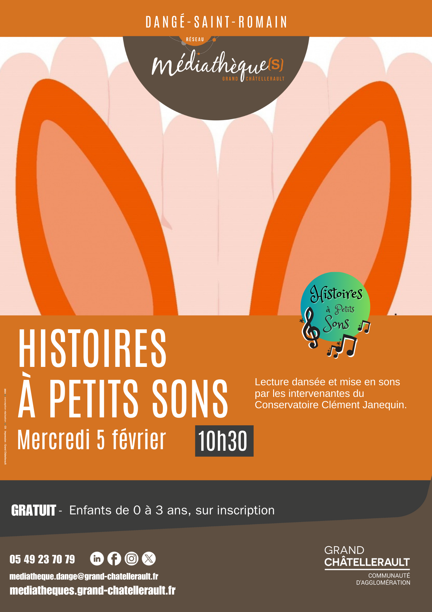 HISTOIRES À PETITS SONS - LE 05/02 - MÉDIATHÈQUE @ MÉDIATHÈQUE