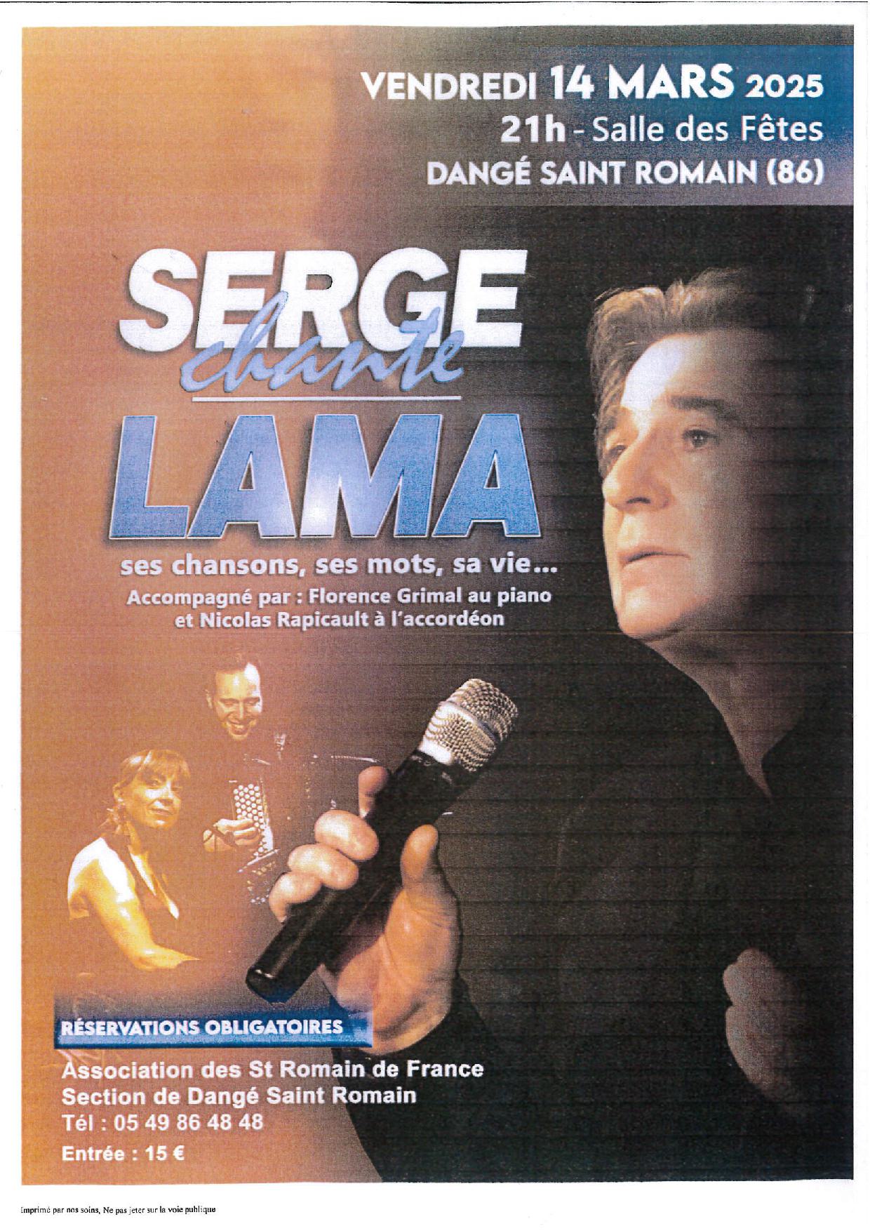 SERGE CHANTE LAMA - LE 14/03 - ST-ROMAIN DE FRANCE @ SALLE DES FÊTES