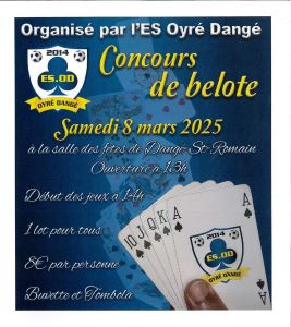 CONCOURS DE BELOTE - LE 08/03 - ESOD FOOT @ SALLE DES FÊTES