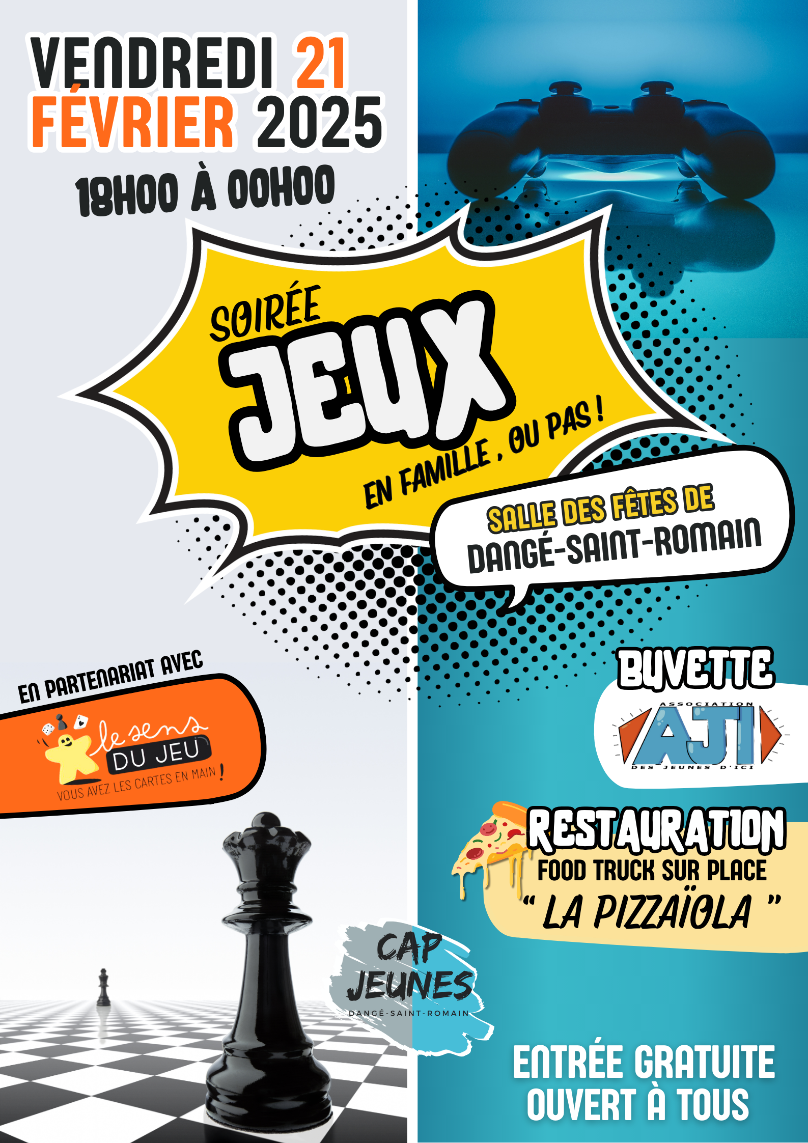 SOIRÉE JEUX EN FAMILLE - LE 21/02 - CAP JEUNES @ SALLE DES FÊTES