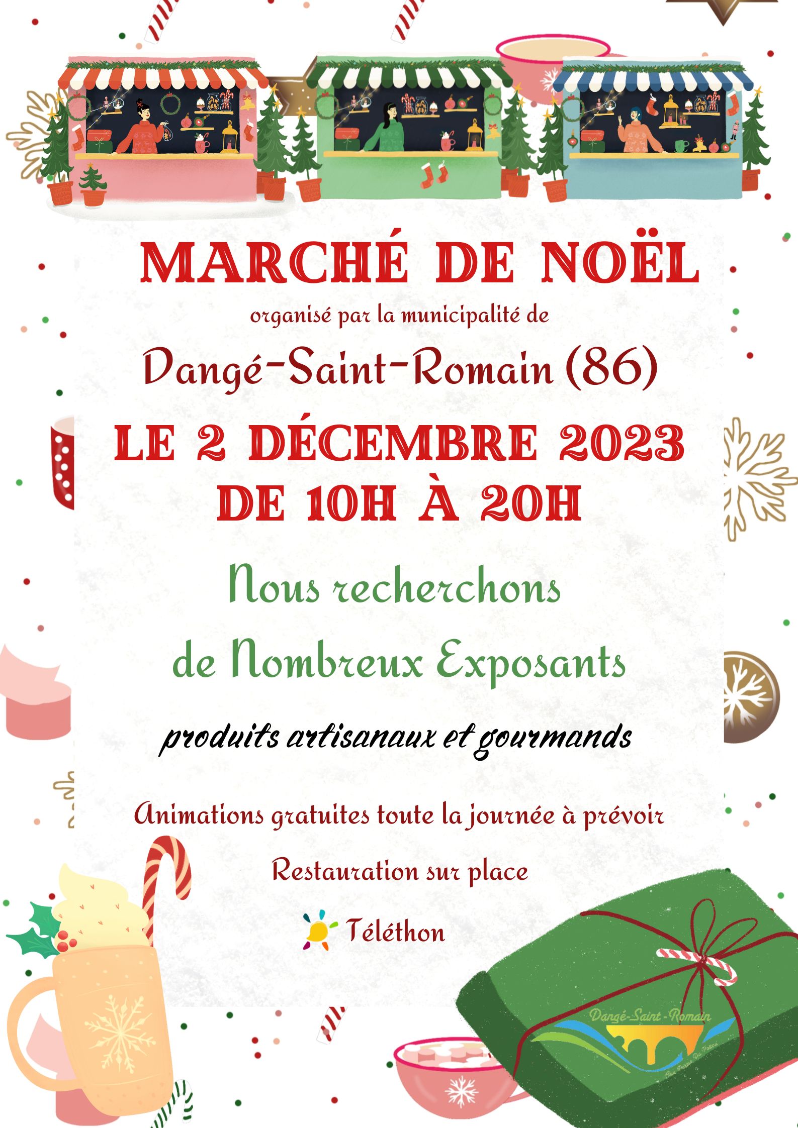 RECHERCHE D’EXPOSANTS POUR LE MARCHÉ DE NOËL LE 02/12/2023 MAIRIE